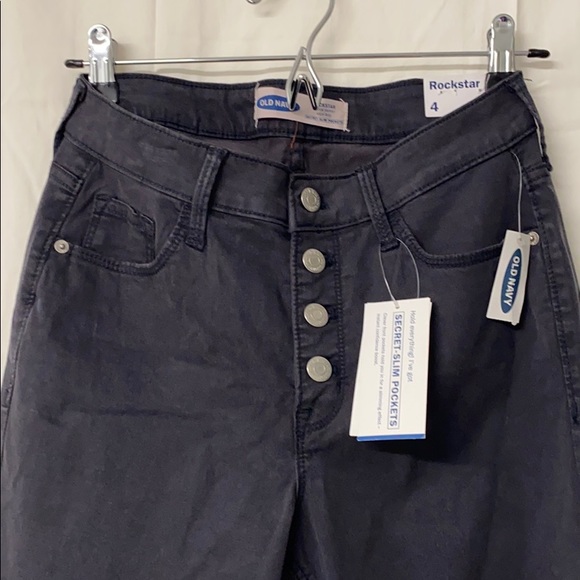 Grey Old Navy Rockstar Super Skinny High Rise Jeans, 4 - Picture 3 of 8